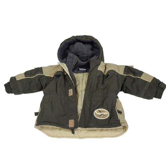 Osh Gosh Bogosh Little Boy Grey Quilted Puffer Hoodie Jacket  Coat Outdoors - Picture 1 of 9